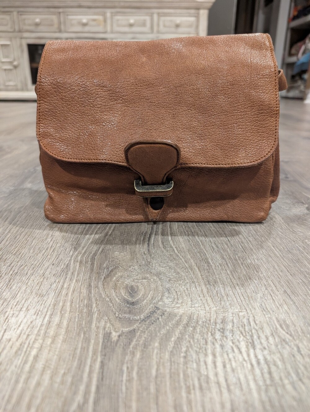 Officine Creative Brown Leather Crossbody Flap Messenger Handmade Italy Satchel